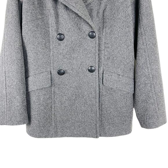 Banana Republic grey wool button preppy classic pea coat jacket medium - Picture 3 of 7